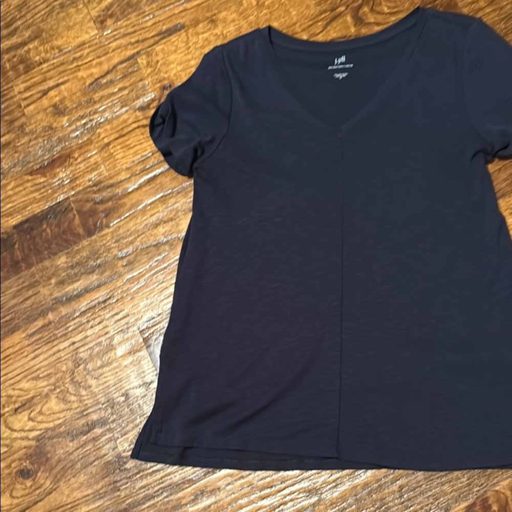 J. Jill navy Fitted Short Sleeve Tee